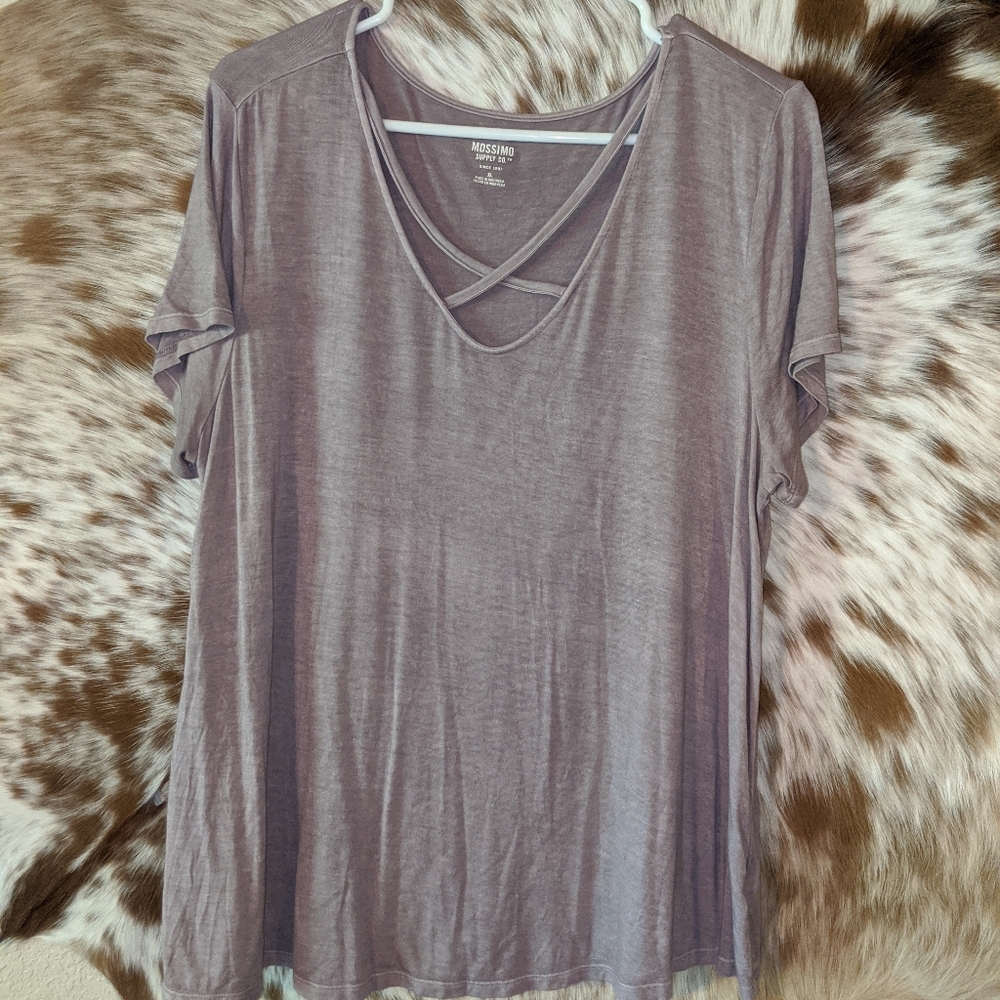 Criss Cross V Neck Shirt
